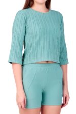 KlassyLife Women’s Ribbed Co-Ord Set | Casual 2-Piece Outfit (Top & Shorts) - Image 4