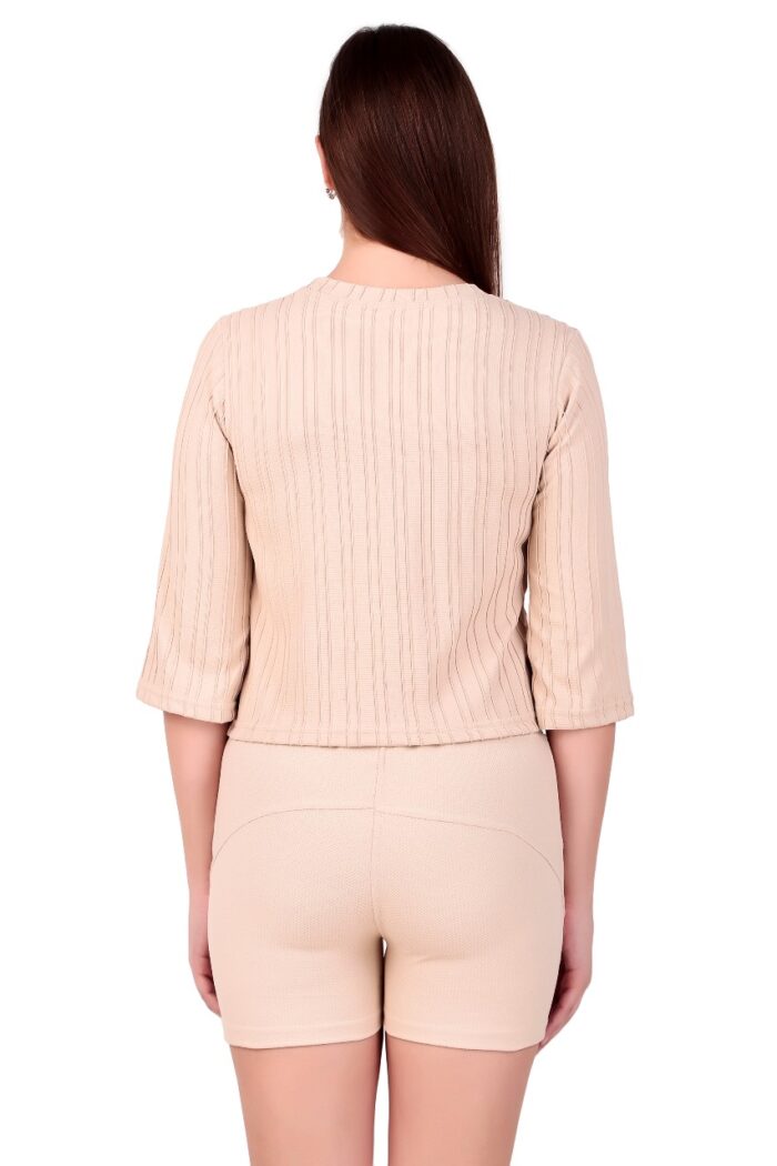 KlassyLife Women’s Ribbed Co-Ord Set | Casual 2-Piece Outfit (Top & Shorts) - Image 2