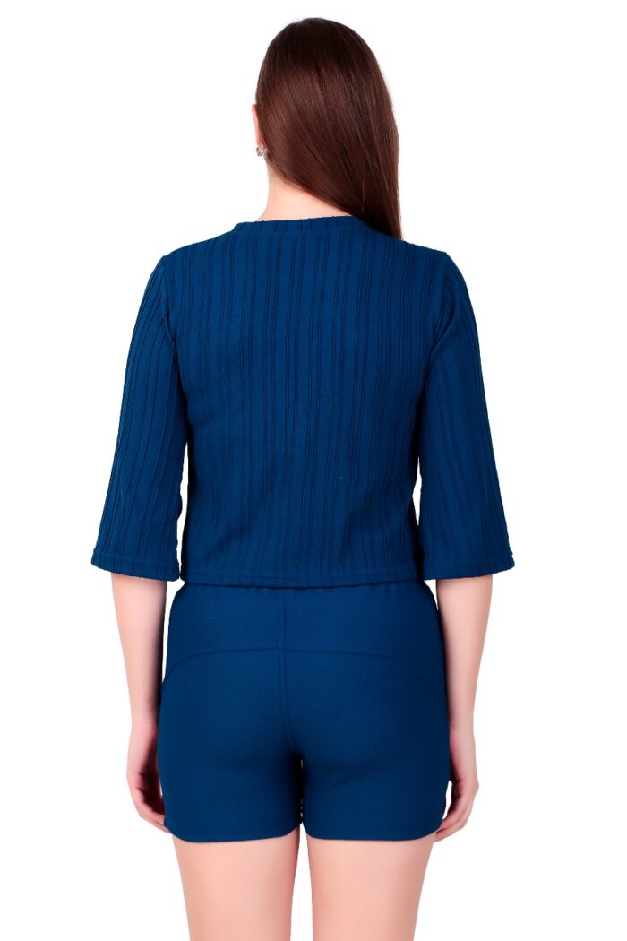 KlassyLife Women’s Ribbed Co-Ord Set | Casual 2-Piece Outfit (Top & Shorts) - Image 2