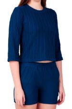 KlassyLife Women’s Ribbed Co-Ord Set | Casual 2-Piece Outfit (Top & Shorts) - Image 3