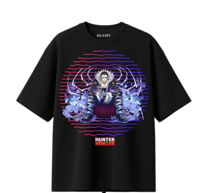 KlassyLife Anime Oversize T-Shirt – Hunter Inspired Black Tee - Image 1
