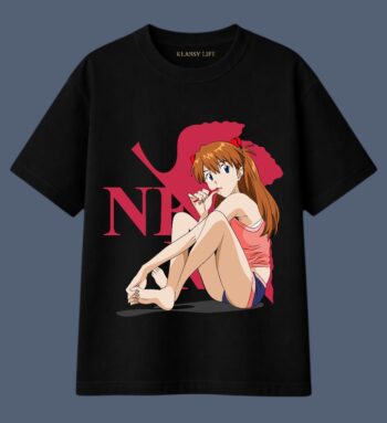 KlassyLife Evangel Streetwear Oversized T-Shirt – Anime Girl Graphic Tee G1