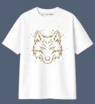 KlassyLife Cream White Wolf Art T-Shirt – Trendy Oversized Fit