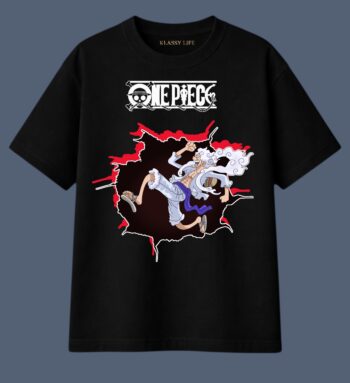 KlassyLife Luffy One Piece Breakout Oversized T-Shirt – Black