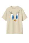 KlassyLife Beige Smiley Cartoon Graphic Tee – Unisex Streetwear