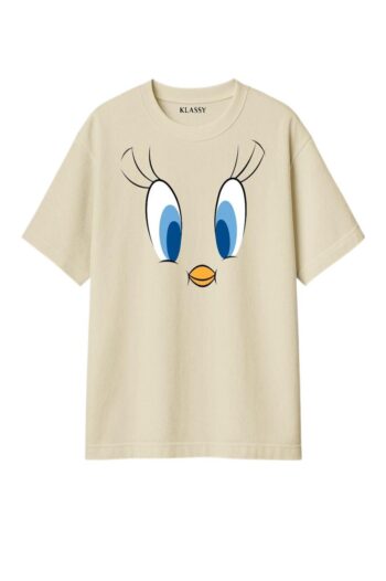 KlassyLife Beige Smiley Cartoon Graphic Tee – Unisex Streetwear