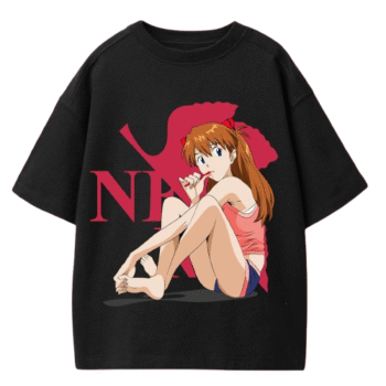 KlassyLife Evangel Streetwear Oversized T-Shirt – Anime Girl Graphic Tee G1